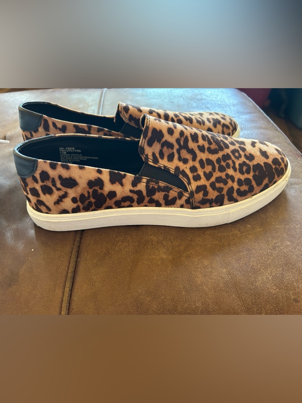 White Mountain Leopard Print Slip-Ons - Brown & Black